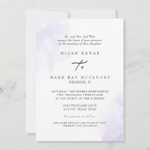 Invitación Sitio Web Modern Lavender Watercolor Splash
