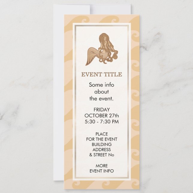Invitación Sitting Mermaid Beige (Reverso)