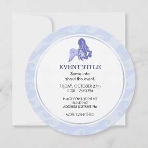 Invitación Sitting Mermaid Blue