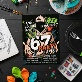 Invitación Six Seven Birthday Invitation, 7th Birthday