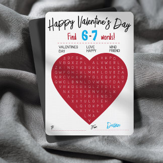 Invitación Six Seven Valentine Word Search Heart Exchange