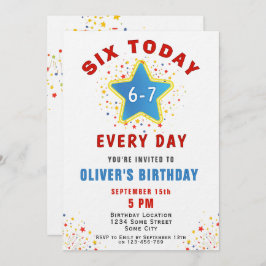 Invitación Six Today 6 7 Every Day Meme Star 6th Birthday 