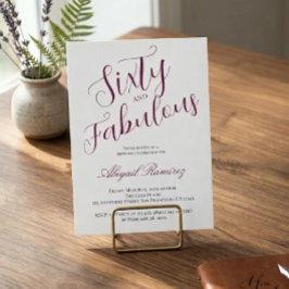 Invitación Sixtieth Birthday Party Invitation White Photo 