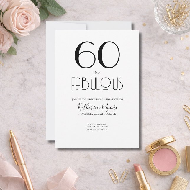 Invitación Sixty and Fabulous 50th Birthday Party  (Subido por el creador)