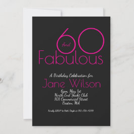 Invitación Sixty And Fabulous Birthday Invitation Chic Pink