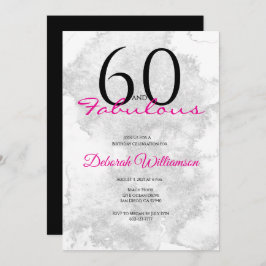 Invitación Sixty and Fabulous Black Pink 60th Birthday