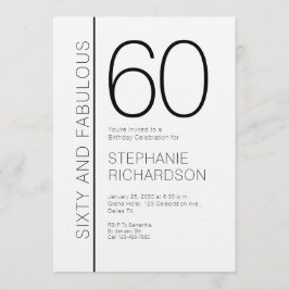 Invitación Sixty and Fabulous Modern 60th Birthday Party