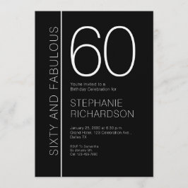 Invitación Sixty and Fabulous Modern 60th Birthday Party