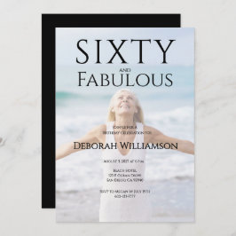 Invitación Sixty and Fabulous Photo 50th Birthday Party