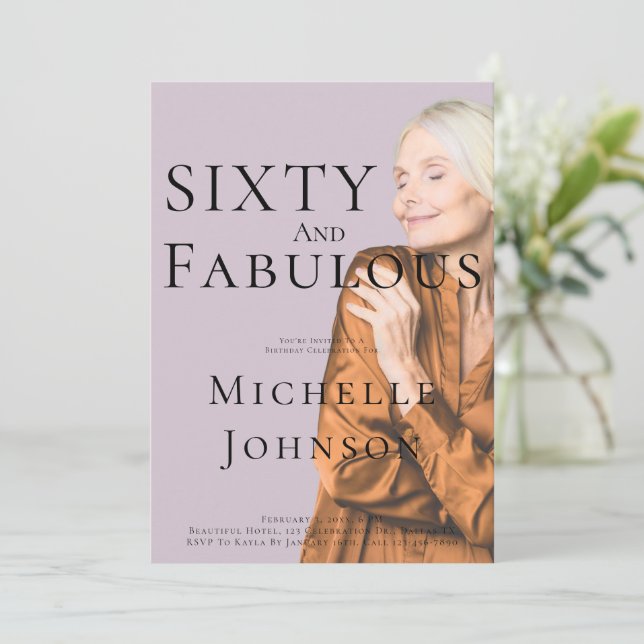 Invitación Sixty and Fabulous Photo 60th Birthday Party (Anverso de pie)
