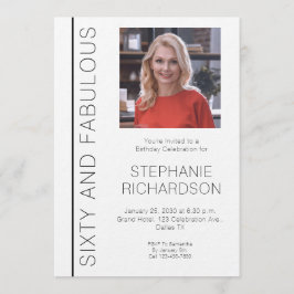 Invitación Sixty and Fabulous Photo 60th Birthday Party