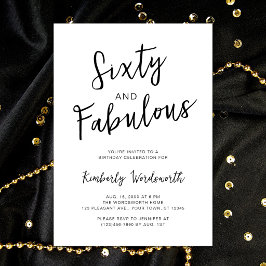 Invitación Sixty and Fabulous Script 60th Birthday Party