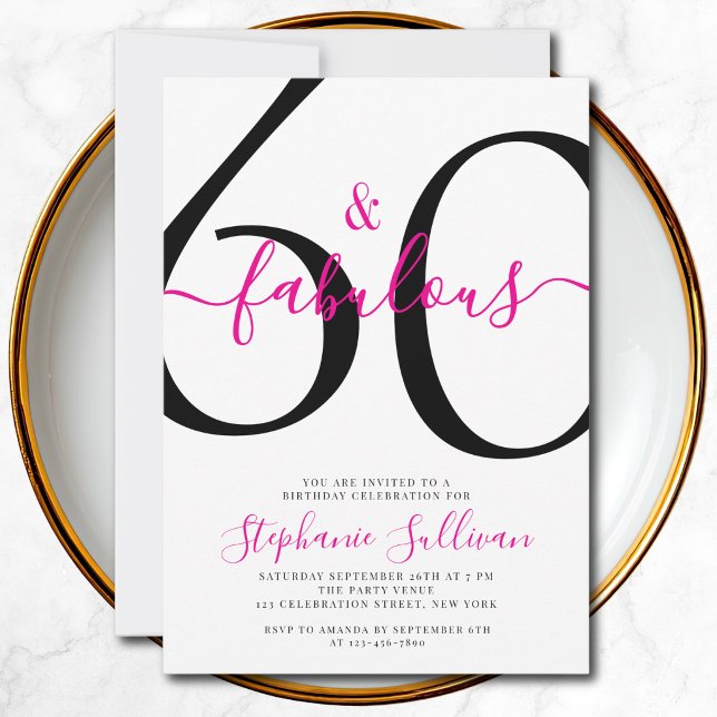Invitación Sixty and Fabulous Script 60th Birthday Party (Subido por el creador)
