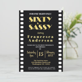 Invitación Sixy y Moda fresca tema de película Black Gold de 