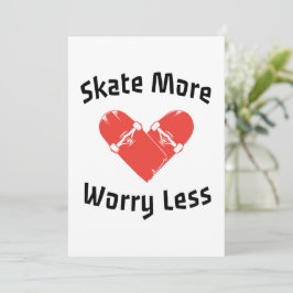 Invitación Skate Más Preocupación Menos - Patinaje Gracioso