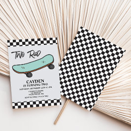 Invitación Skateboard Two Rad 2Cumpleaños