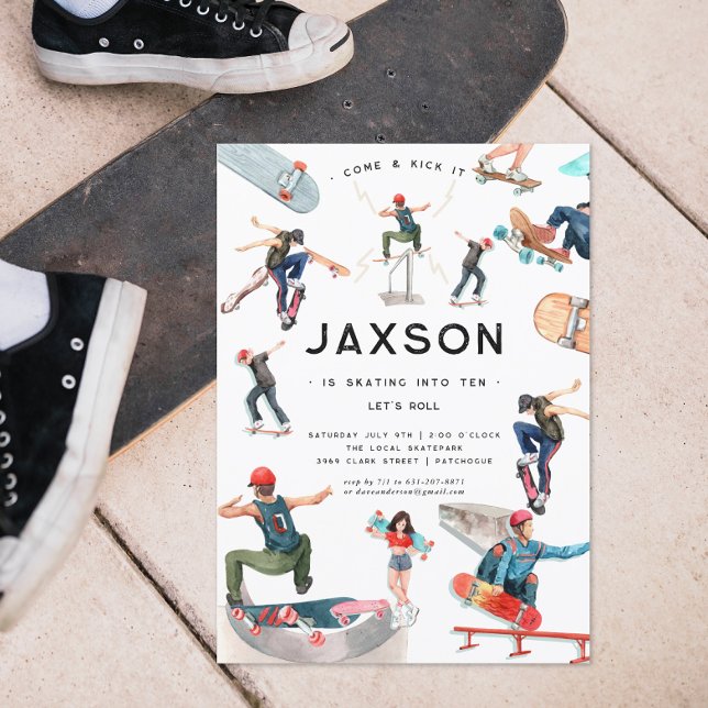 Invitación Skateboarding | Fiesta de cumpleaños del patinador (Subido por el creador)