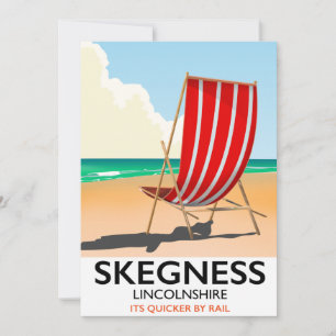 Invitación Skegness poster de playa de Lincolnshire