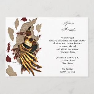 Invitación Skeleton aboga a través de la fiesta de Halloween