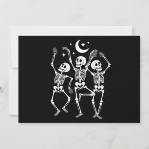 Invitación Skeleton Dancing Happy Halloween Fall Skull