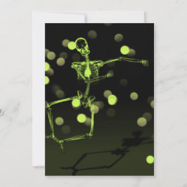 Invitación Skeleton de Rayos X bailando - Lime Green