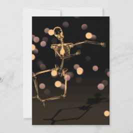 Invitación Skeleton de Rayos X bailando - Naranja