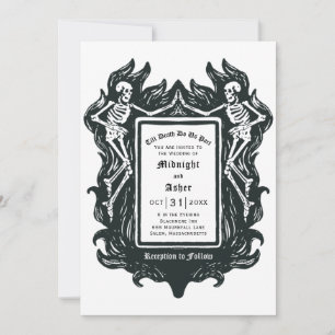 Invitación Skeleton Gótico Amor Hasta La Muerte Nos Hace Boda