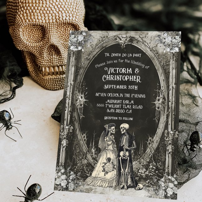 Invitación Skeleton gótico Bride & Groom Boda (Subido por el creador)