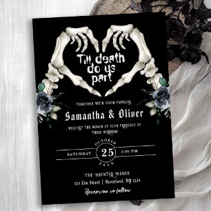Invitación Skeleton gótico Corazón hasta la muerte hace Boda 