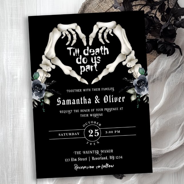 Invitación Skeleton gótico Corazón hasta la muerte hace Boda  (Subido por el creador)