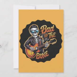 Invitación Skeleton Guay malo para el hueso con guitarra