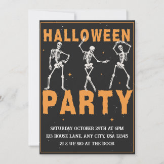 Invitación Skeleton Halloween Party