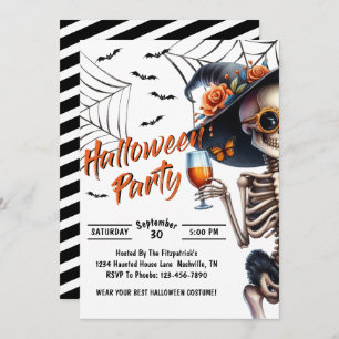 Invitación Skeleton Halloween Party
