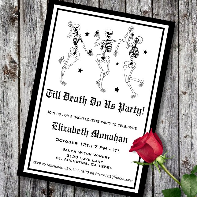 Invitación Skeleton hasta la muerte nos hace la Fiesta Bachel (Subido por el creador)
