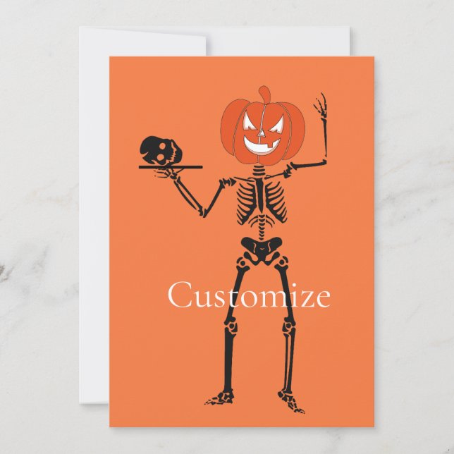 Invitación Skeleton Holding Skull Thunder_Cove (Anverso)