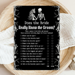 Invitación Skeleton ¿Realmente Conoce La Novia El Juego De Gr