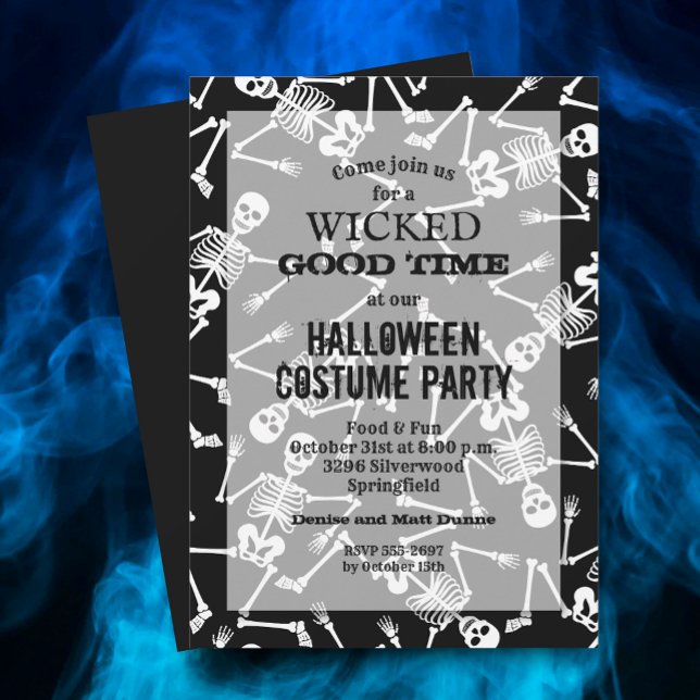 Invitación Skeletons Black Halloween (Subido por el creador)