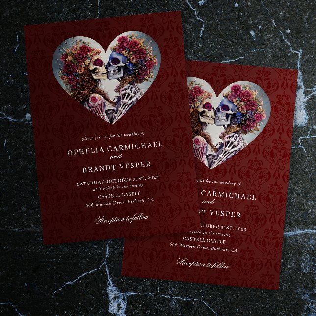 Invitación Skeletons góticos Boda Floral (Subido por el creador)