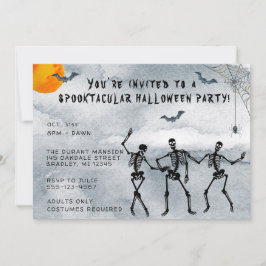 Invitación Skeletons Spooktacular Halloween Party
