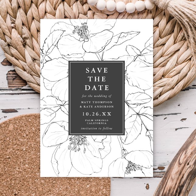 Invitación Sketchbook Florals SAVE THE FATE (Subido por el creador)