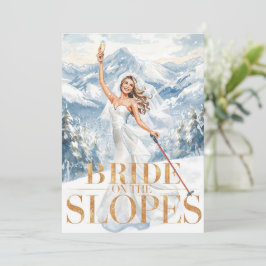 Invitación Ski Bachelorette Weekend Bride on the Slopes