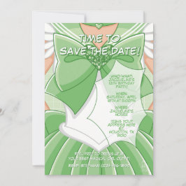 Invitación [SKI] Green Magical Girl Birthday Invitation