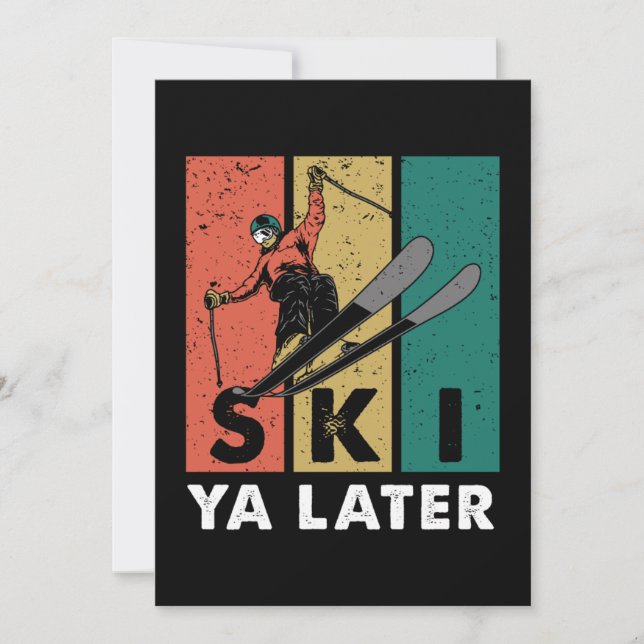 Invitación Ski Ya Más Tarde Esquí Retro Regalo De Esquí Depor (Anverso)