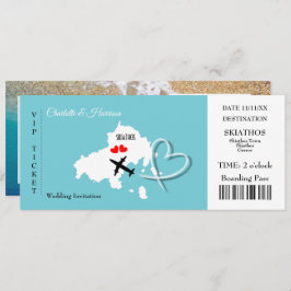 Invitación Skiathos Boda Destination Ticket Pass