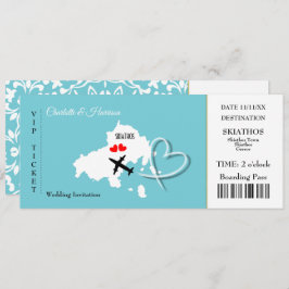Invitación Skiathos Boda Destination Ticket Pass