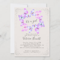 Skies de mariposa rosa es un Baby Shower Chica