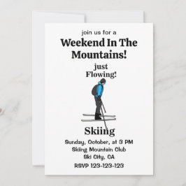 Invitación Skiing Just Flowing Skier Party