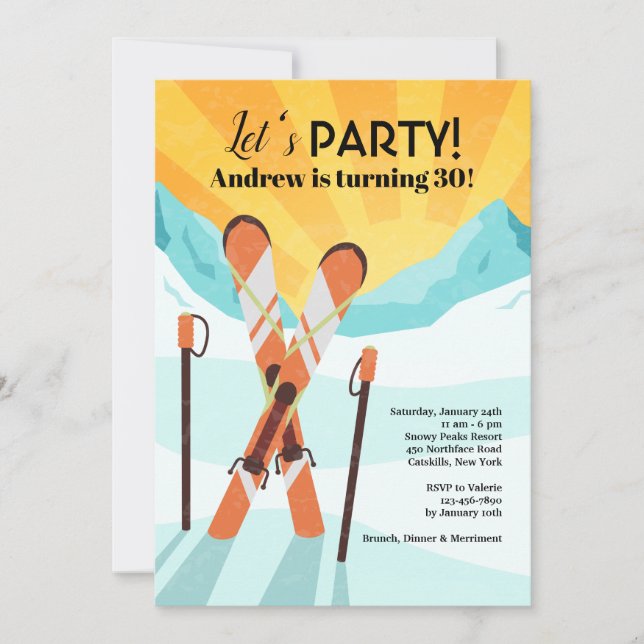 Invitación Skis Crossing (Anverso)