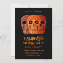 Skull Funny Naranja Gótica Black Halloween Cumplea