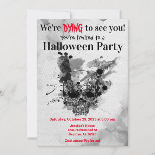 Invitación Skull Halloween Party